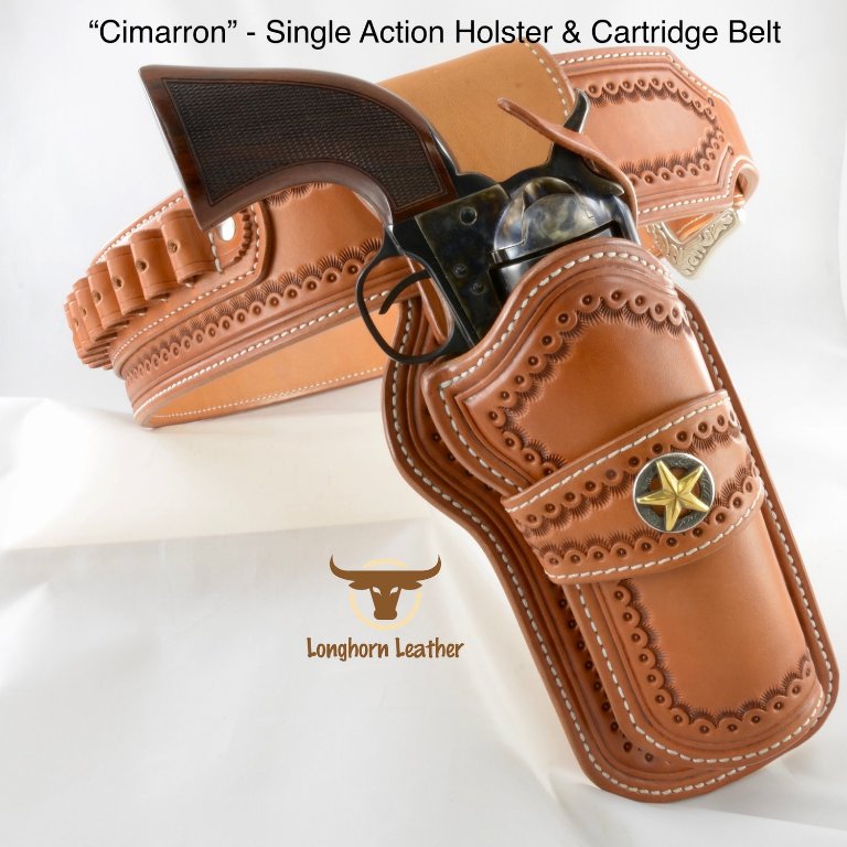 Longhorn+Leather+AZ+-+Single+Action+holster+and+cartridge+belt+featuring+the+%22Cimarron%22+design+1.jpg