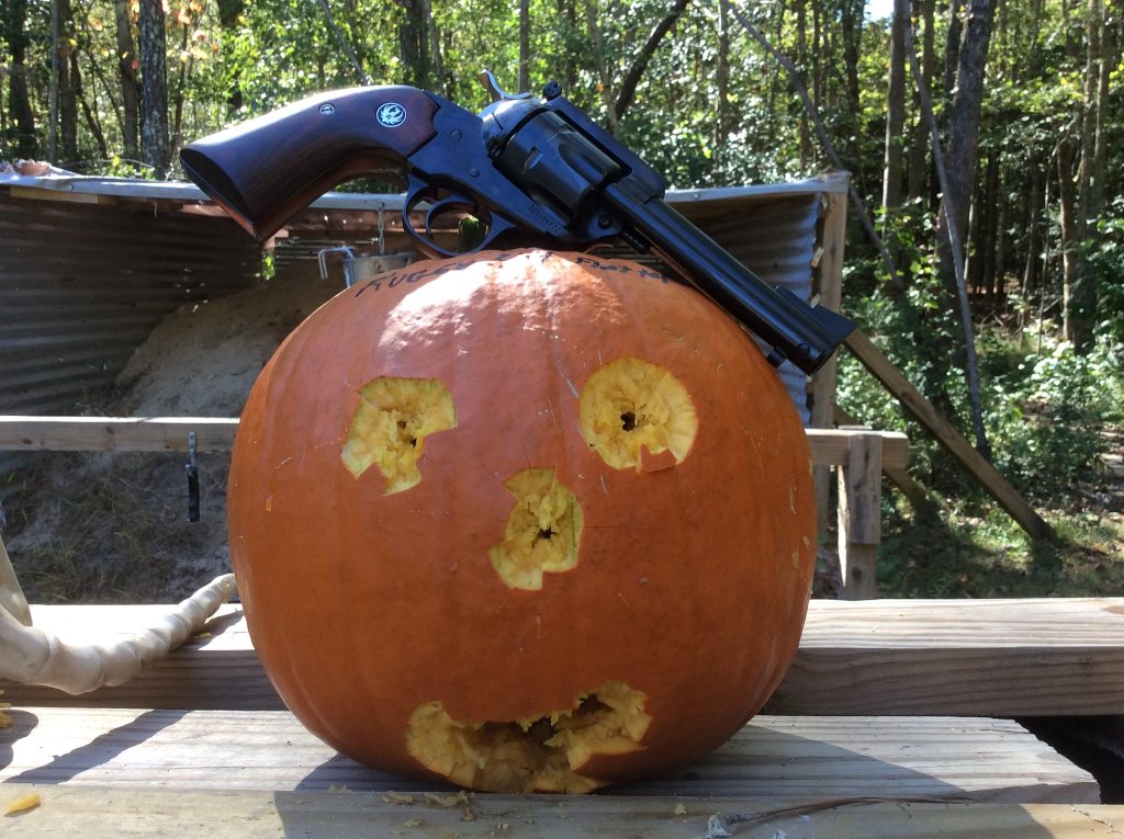 pumpkin carving with .44 Ruger.jpg