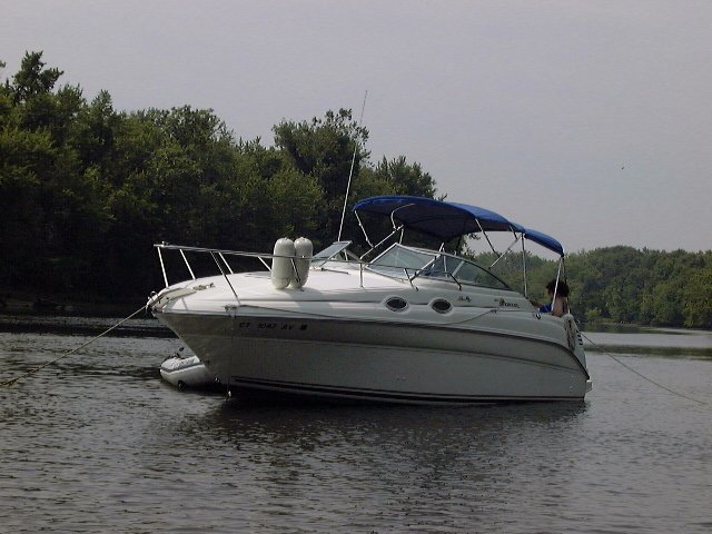 St Ann anchored in the CT River