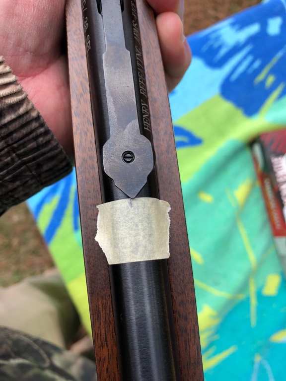 I had to drift the rear sight to the left by this much.