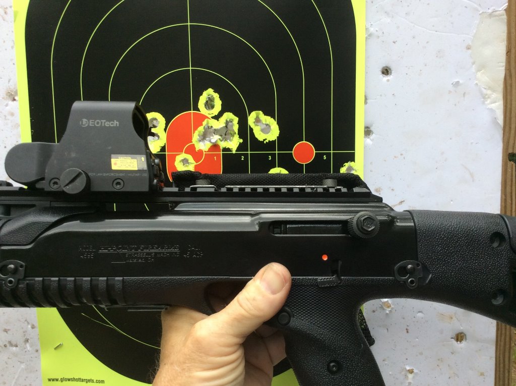 hi point carbine 45 from 25 yds big ragged hole.jpg