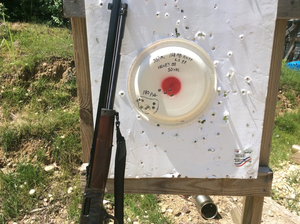 testing 158 gr MB bullet with 6 gr power pistol and 180 pug load 11.5 of 2400  50 yds.jpg