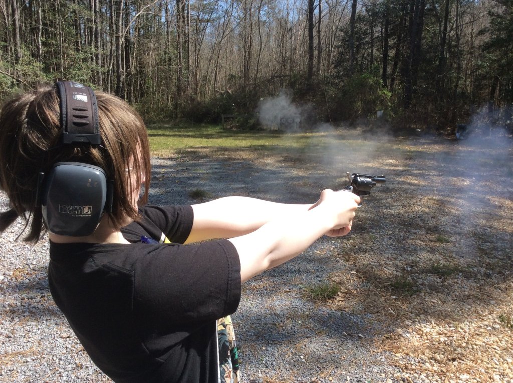 Macie fires first 22 revolver shot.jpg