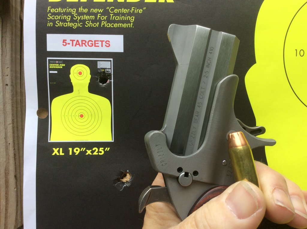 230 gr XTP 45 load from 13 ft at small corner target.jpg