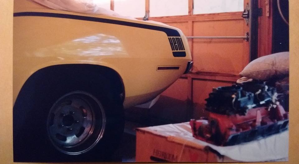 1970 Hemicuda with factory paint and stock intake to the right   picture from 2000..jpg