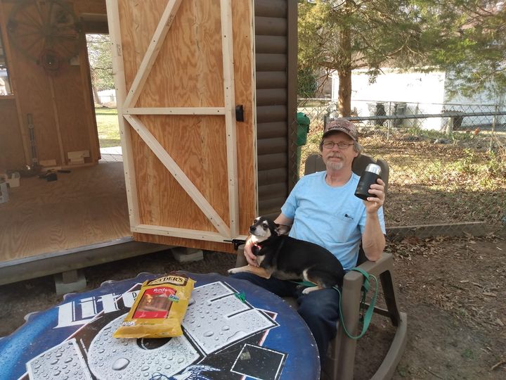 Enjoying the side lot     more to come with a 12x12 deck.jpg