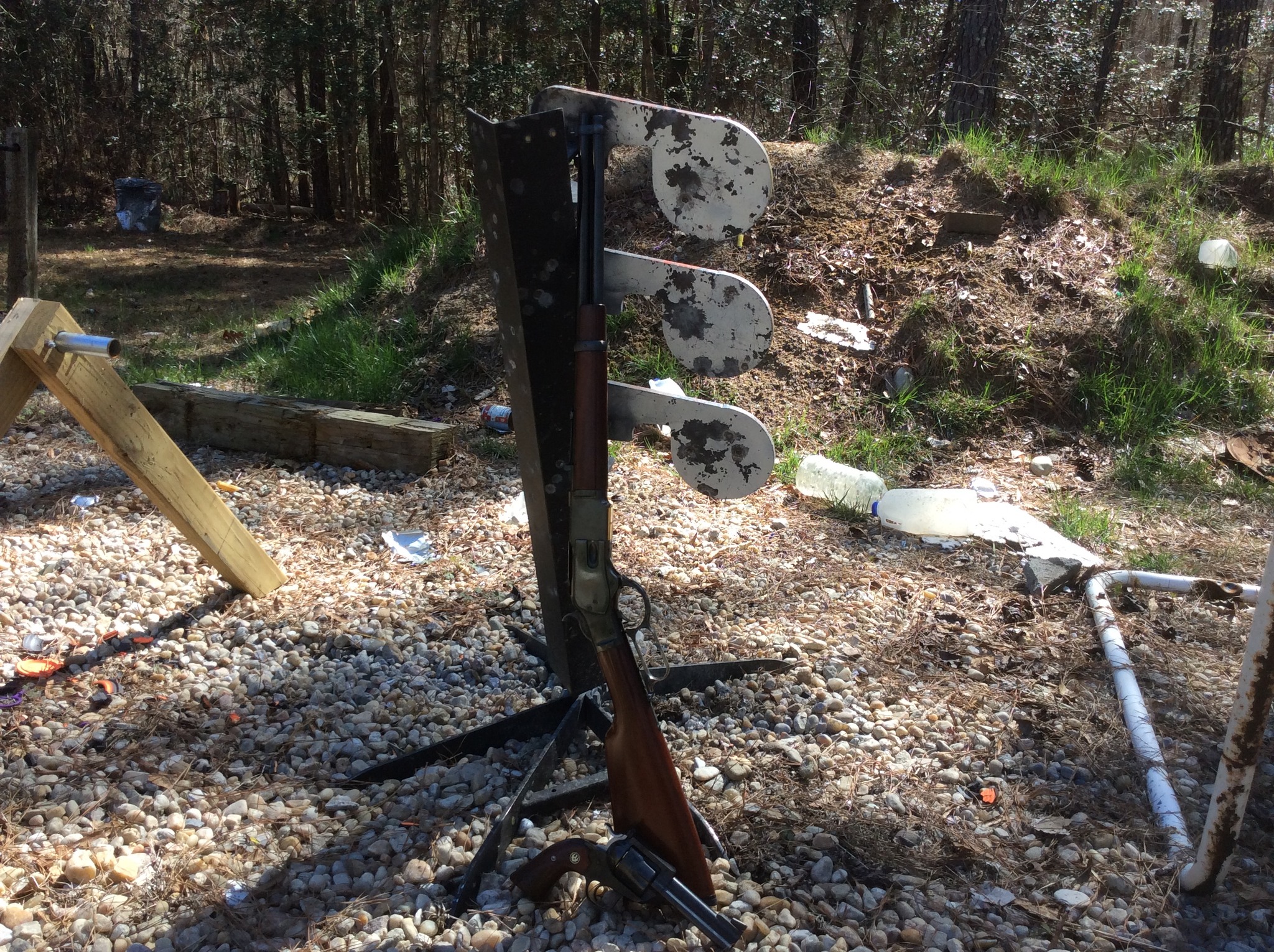 trimming the tree with 44 Mag 1873.jpg