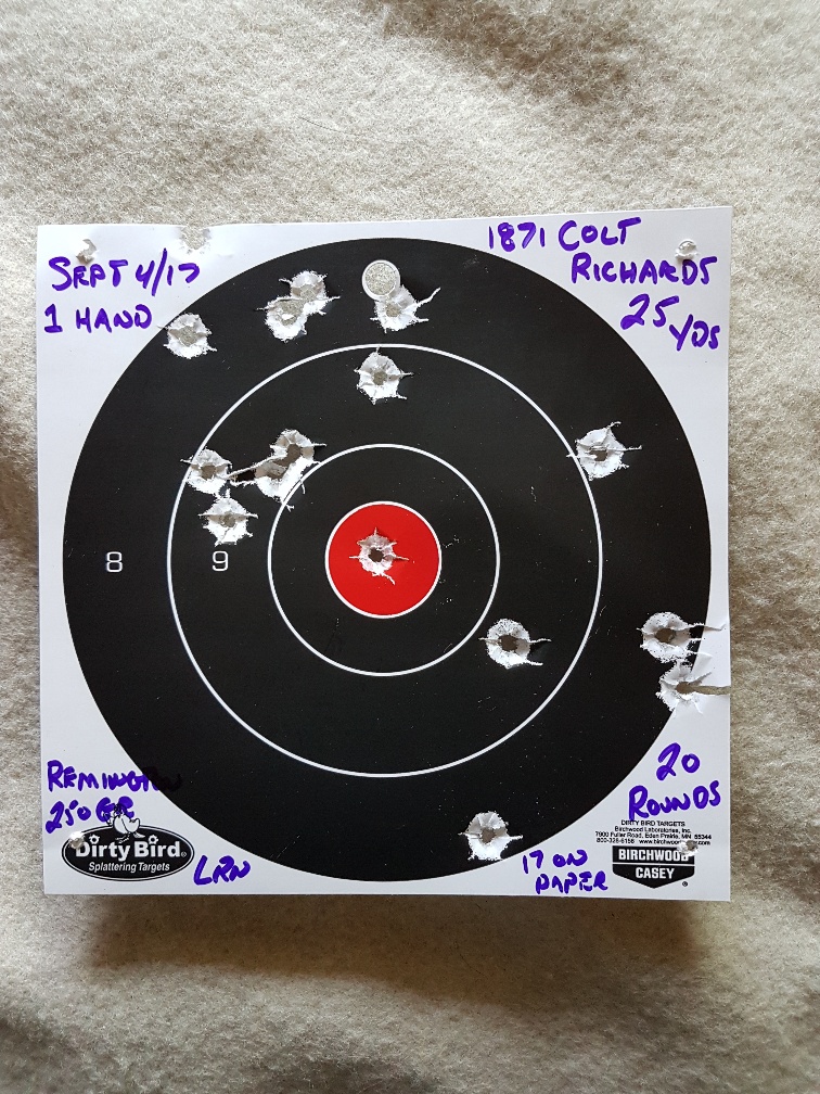 1871 Colt at 25 yds 1 hand